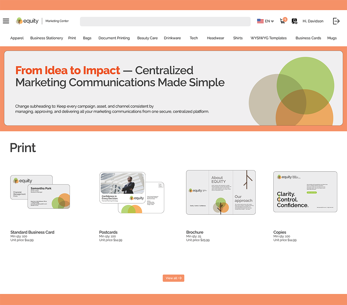 Customized storefront Print